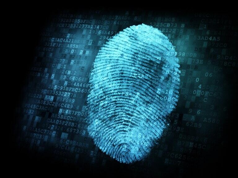 large blue digital fingerprint