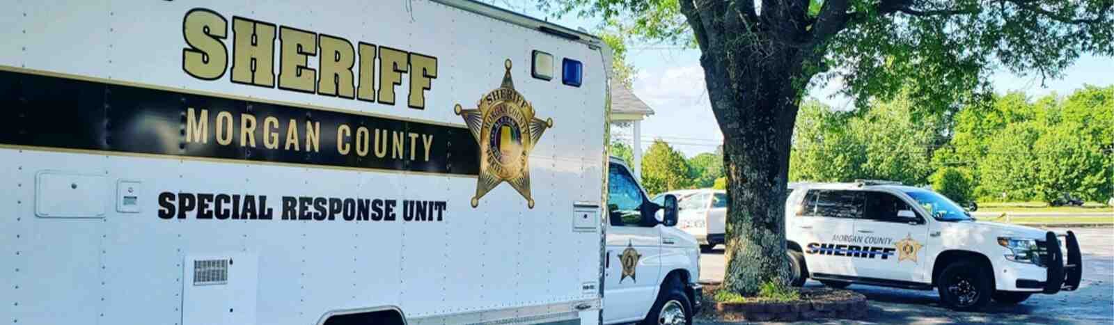 Sheriff Morgan County Special Response Unit vehicle in a parking lot.