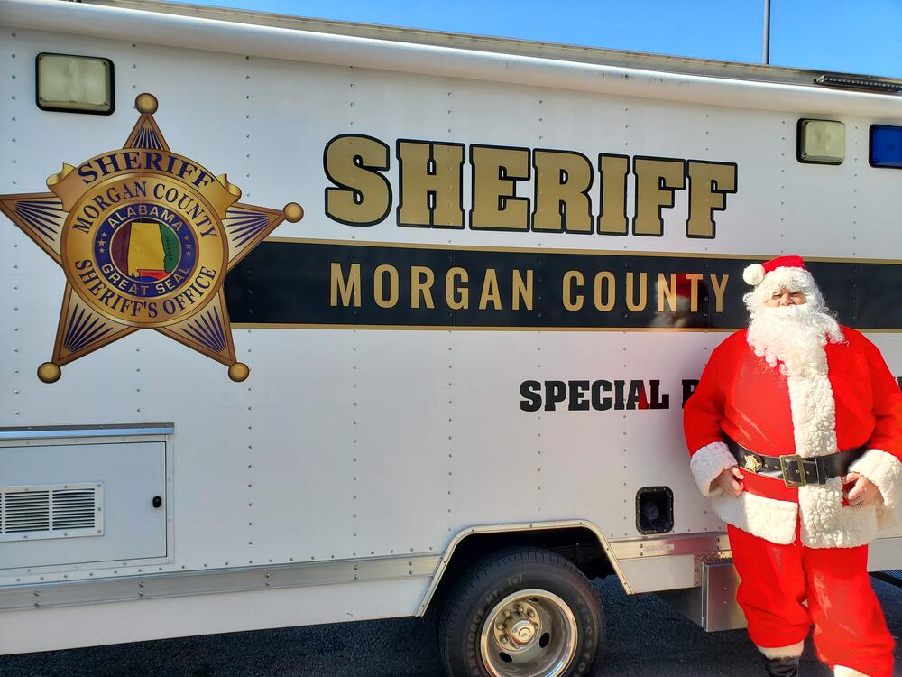Santa at event by patrol car