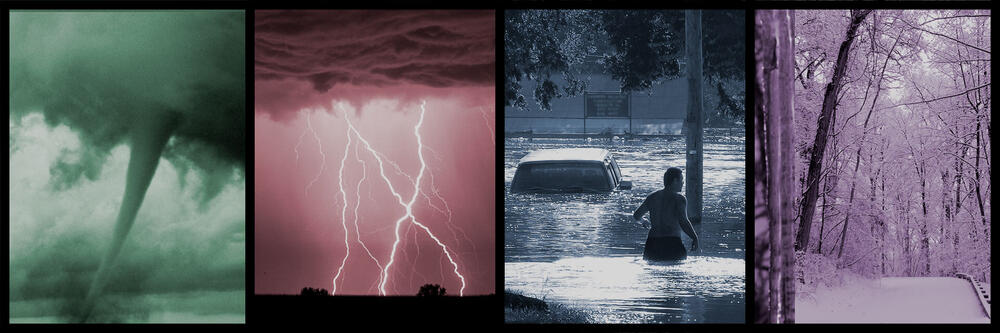 Collage of severe weather