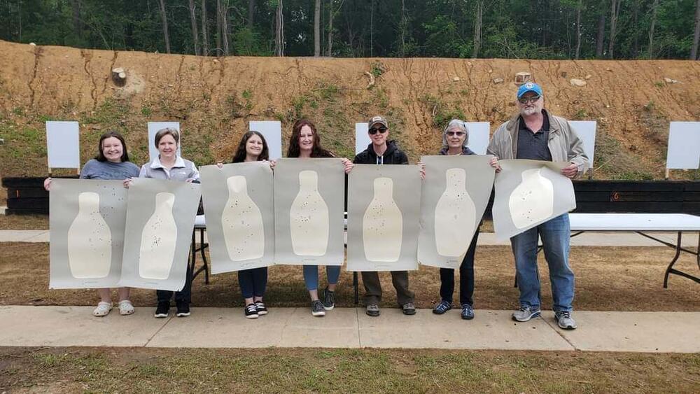 Class participants showing their scores