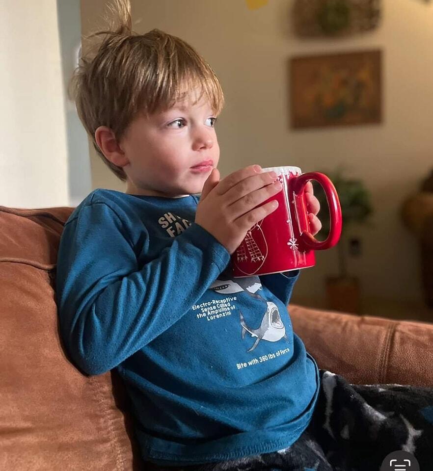 young child on couch