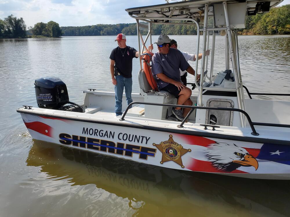 Sheriff boat on river